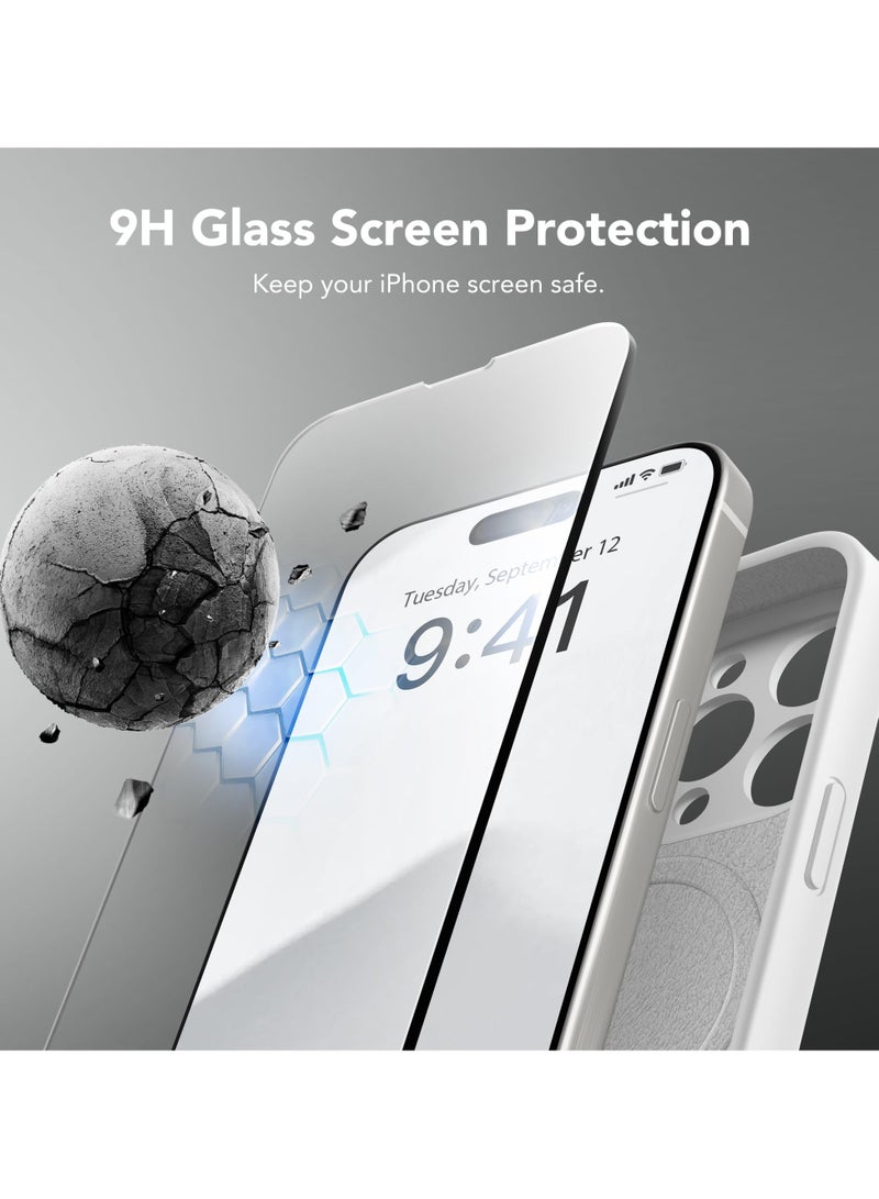 SUYDANBOX Magnetic for iPhone 15 Pro Case Compatible with MagSafe [Full Camera Protection][Screen Protector] Silicone Shockproof Protective Phone Case for iPhone 15 Pro 6.1" White - Image 4