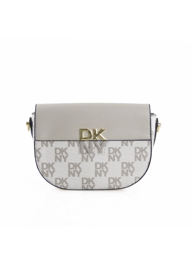 Donna Karan 2026 New Design Ready Stock Women Vintage Saddle Shoulder Bag Monogram Embossed Pattern Inspired PU Leather Magnetic Flap Ladies Convertible Crossbody Handbag For Daily Office Evening Party - Image 1