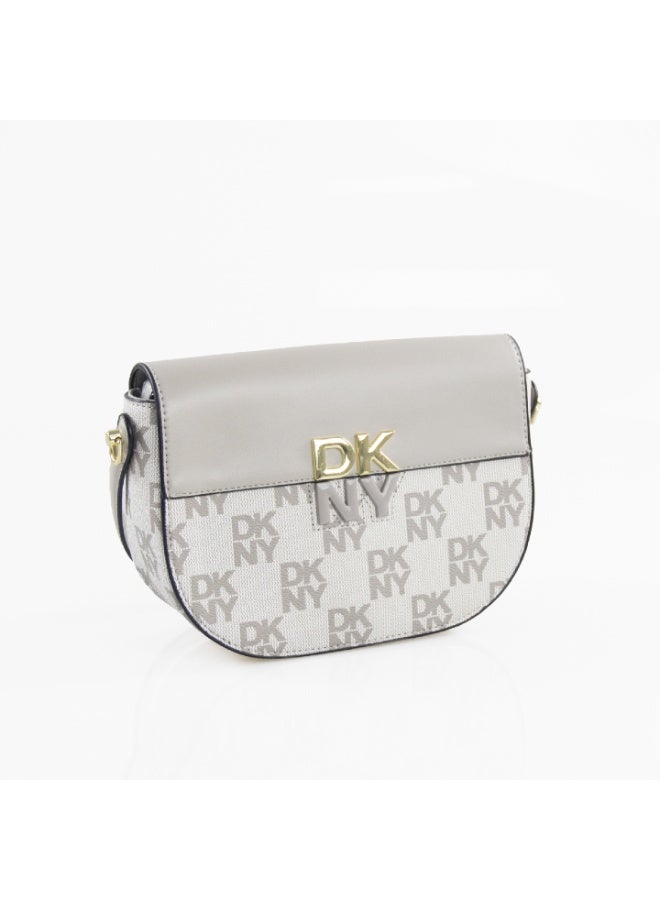 Donna Karan 2026 New Design Ready Stock Women Vintage Saddle Shoulder Bag Monogram Embossed Pattern Inspired PU Leather Magnetic Flap Ladies Convertible Crossbody Handbag For Daily Office Evening Party - Image 2