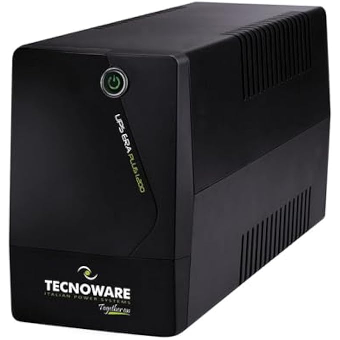 TECNOWARE UPS ERA PLUS 1200 TOGETHER ON - UNINTERRUPTIBLE POWER SUPPLY - 2 UNIVERSAL OUTPUT SOCKETS - AUTONOMY UP TO 20 MIN WITH 1 PC OR 60 MIN WITH MODEM ROUTER - POWER 1200 VA - Image 1