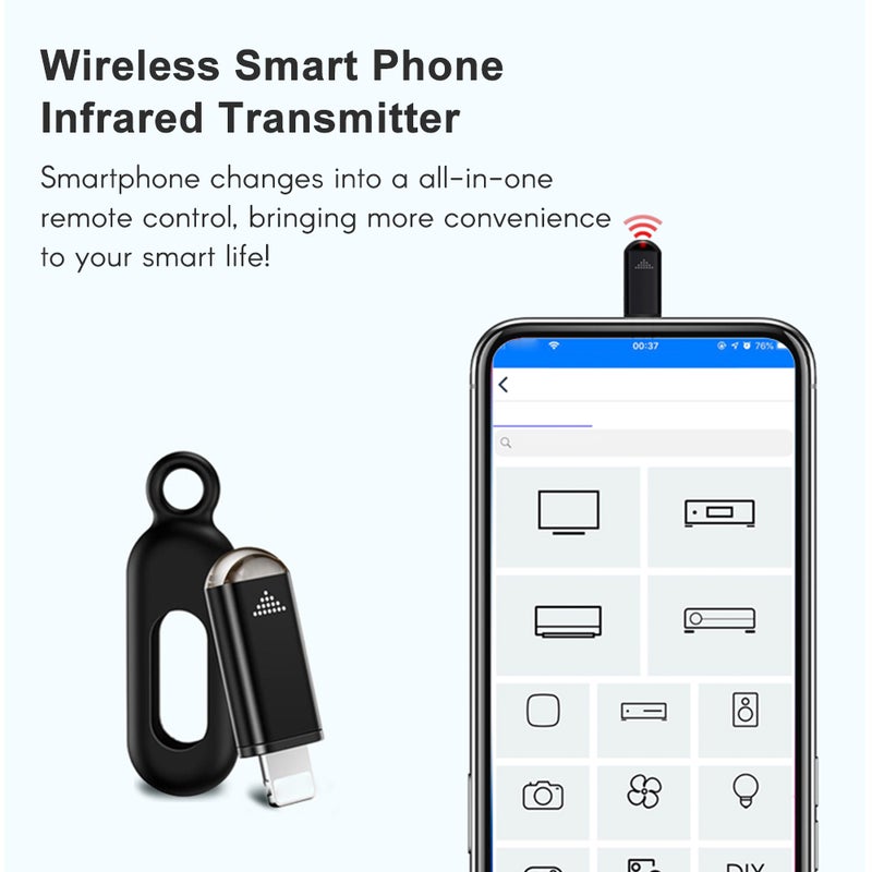 مُرسل إشارات إشعاعي USB C: نطاق إرسال يتراوح بين 8 و 15 مترًا، مُقابض ولعب - مُرسل إشعاعي متوافق على نطاق واسع لجهاز أندرويد لتحكم بالأجهزة المنزلية، متوافق مع أيفون 15 و 16 - Image 3