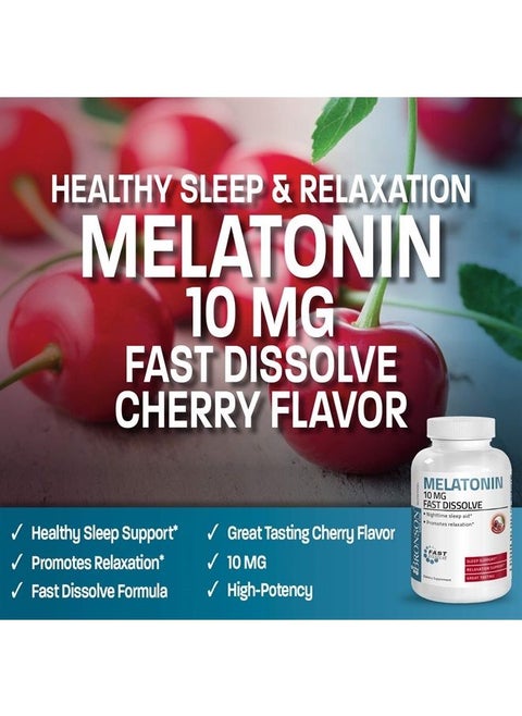 Melatonin 10mg Fast Dissolve Cherry Flavored Tablets Vegetarian Chewable Lozenges, 360 Count