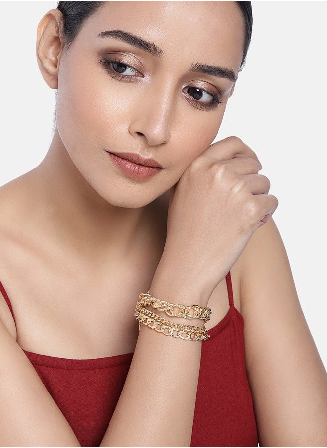 Just Peachy Just Peachy Women Gold-Plated Chain Bracelet, Adjustable & Elegant Design, Hypoallergenic & Tarnish Resistant, Premium Quality Jewelry, Perfect for Everyday Wear or Special Occasions  - Image 2