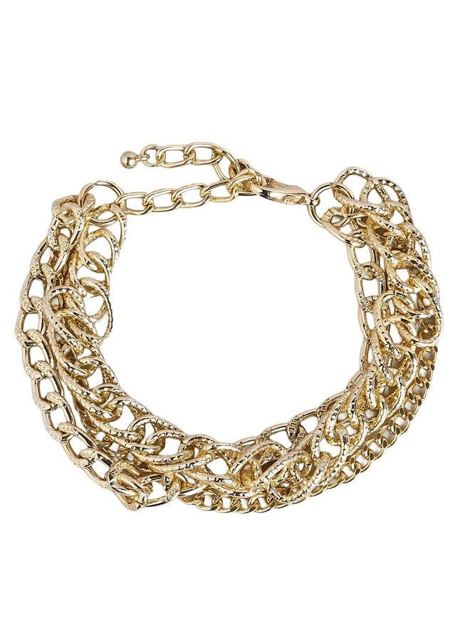 Just Peachy Just Peachy Women Gold-Plated Chain Bracelet, Adjustable & Elegant Design, Hypoallergenic & Tarnish Resistant, Premium Quality Jewelry, Perfect for Everyday Wear or Special Occasions  - Image 1