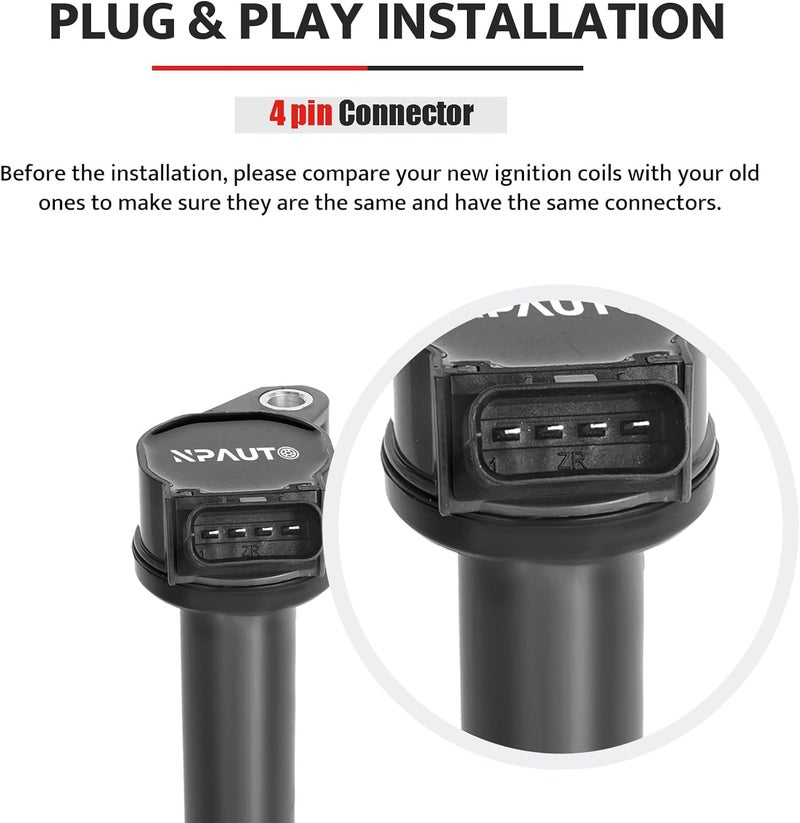 NPAUTO حزمة ملف الإشعال تناسب 3.5L V6 تويوتا كامري هايلاندر سيينا RAV4 أفالون 4Runner فينزا توندر، لكزس RX350 ES350 IS250 IS350 GS350 RX450h GS450h، 2007 2008 2009 2010 2011 2012 2013 2014 2015 2016 - Image 5