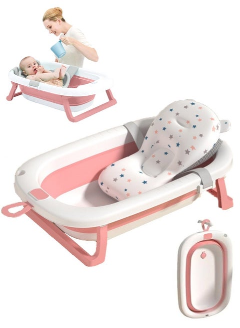 Baby Portable Anti-Slip Folding Bathtub Plus Bath Mat