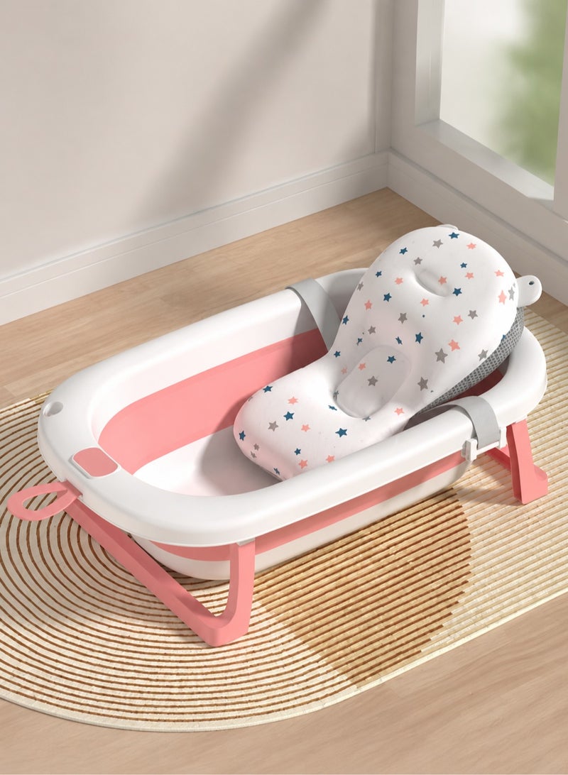 ARNOTEC Foldable Baby Bathtub with Bear-Star Bath Cushion – 45L Large Capacity, 85×47×10cm, Foldable, Anti-Slip, Comfortable for Newborns to 6 Years, Easy Storage & Hygienic Bathing - Image 2