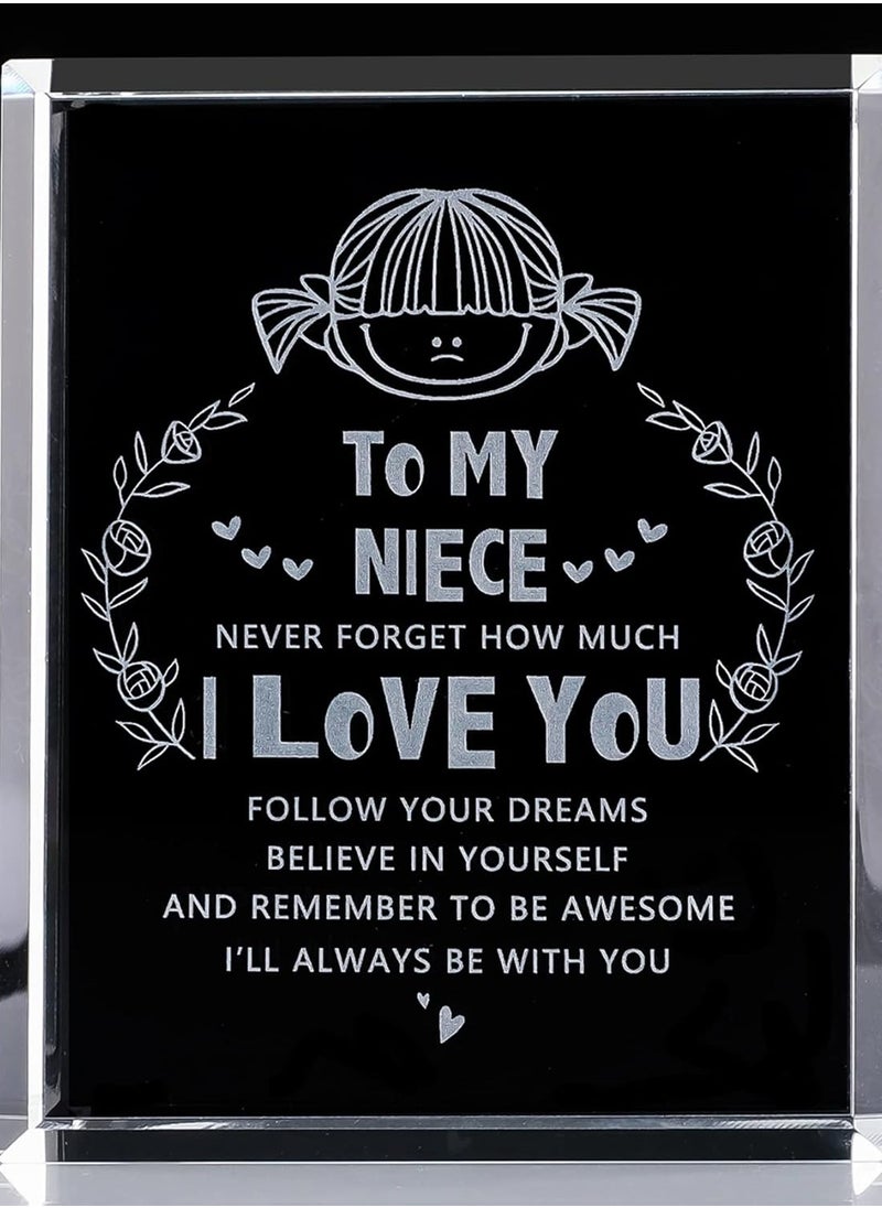 RARELY - Niece gifts from auntie Crystal Keepsake Paperweight Niece I Love You Crystal Keepsake for Birthday from Aunt - Image 1