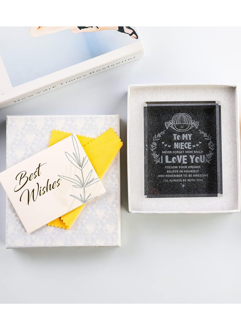 RARELY - Niece gifts from auntie Crystal Keepsake Paperweight Niece I Love You Crystal Keepsake for Birthday from Aunt - Image 1
