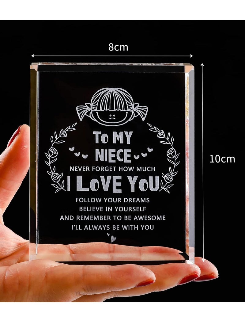 RARELY - Niece gifts from auntie Crystal Keepsake Paperweight Niece I Love You Crystal Keepsake for Birthday from Aunt - Image 1