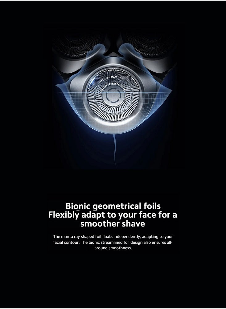 Xiaomi - Mi Home Electric Shaver S301 BHR7461GL – Dual-Blade System, 3D Floating Head, Ipx7 Waterproof, 60-Min Runtime, Fast Usb-C Charging, Ergonomic Design, Quiet And Powerful Motor – Black - Image 1