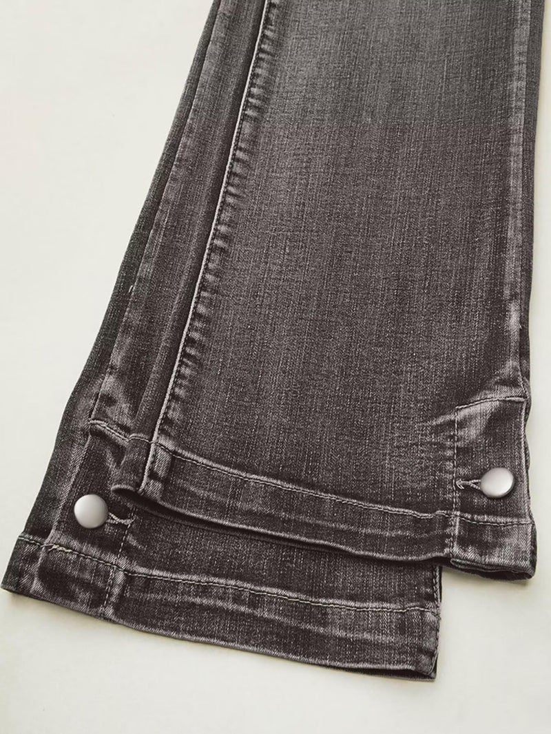Flamingals Boot Cut Jeans for Women Mid Waist Straight Leg Jeans Trendy Jeans Denim Pants Grey M - Image 5