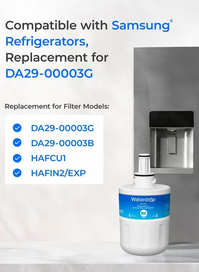 Waterdrop 1 X Wd-Da29-00003G Fridge Filter for Samsung Aqua-Pure Plus Da29-00003G, Da29-00003B, Da29-00003A, Da97-06317A, Hafcu1/Xaa, Hafin2/Exp - Image 5