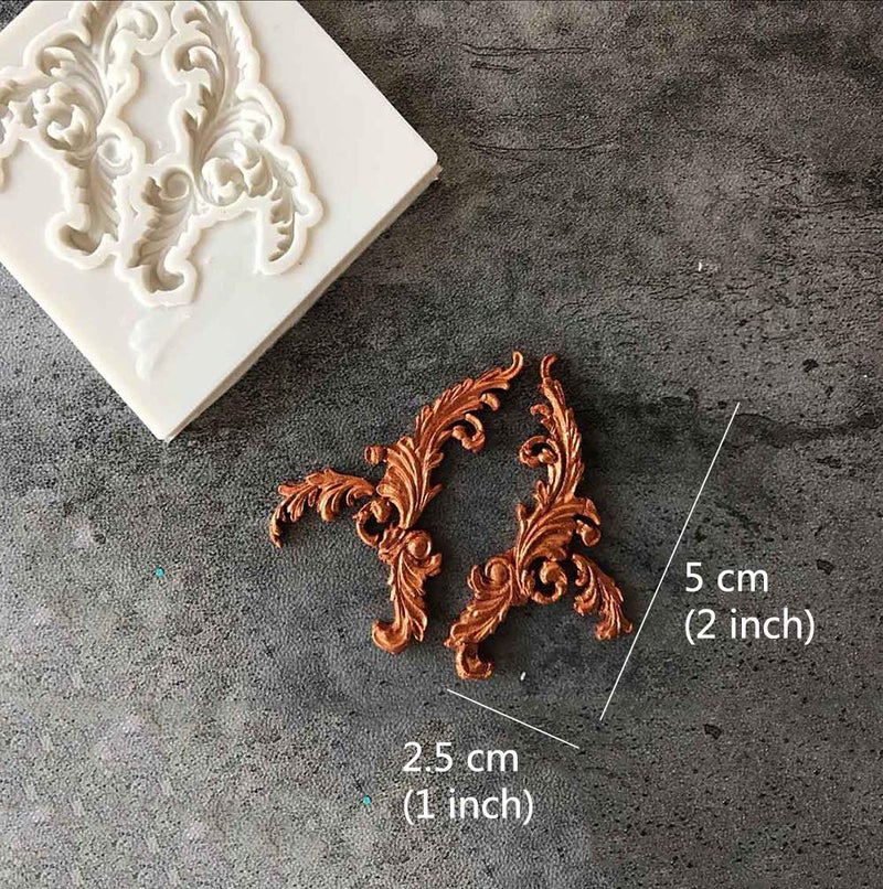 Juland 6 PCS Silicone Fondant Cake Mold Baroque Style Retro Photo Frame Mold for Sugarcraft  Cake Border Decoration  Cupcake Topper  Jewelry  Polymer Clay  Crafting Projects - Gray - Image 3