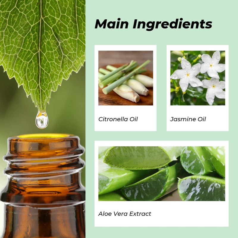 Benatu Jasmine Lemongrass Essential Oil Blend Spray for Body and Hair, Multi-Use Natural Scent Aromatherapy Room Mist for Pillow, Linen, Bedding, Fabric, Car 4 fl oz - Image 3