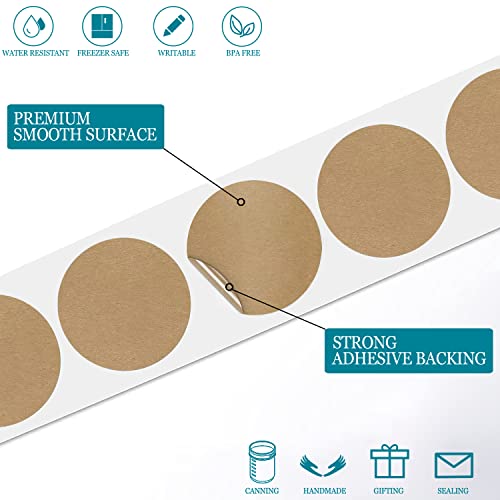 BATTOO 500 Pcs Jar Label Stickers Water Resistant Stickers Labels for Jars Gift Tags Oil Bottle Cosmetic Storage Bin Canning Mason Jar Food Container Freezer Organization 2 Inch - Image 3