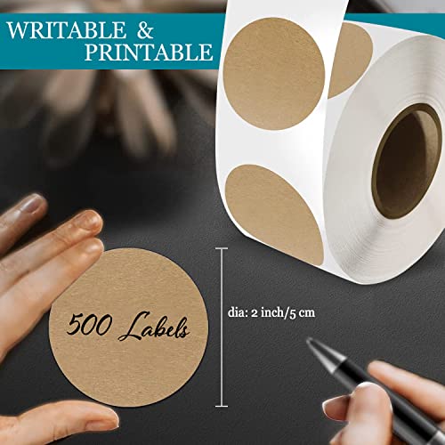BATTOO 500 Pcs Jar Label Stickers Water Resistant Stickers Labels for Jars Gift Tags Oil Bottle Cosmetic Storage Bin Canning Mason Jar Food Container Freezer Organization 2 Inch - Image 2