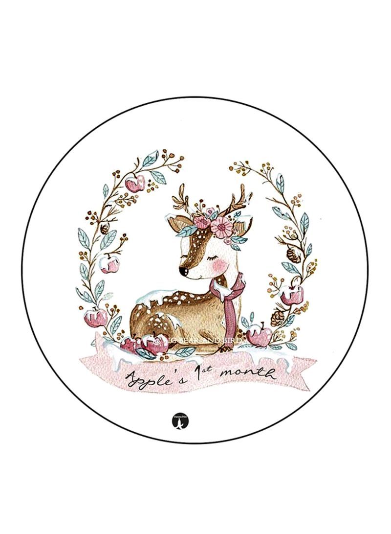 RKN Deer Printed Mouse Pad Round  Multicolour