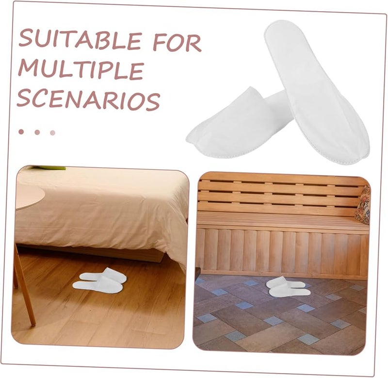 Cabilock Disposable Hotel Slippers 10 Pairs Thick Non-Slip Closed Toe for Men Women Home Salon - Image 2