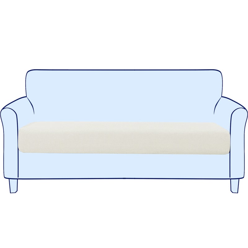 subrtex Couch Slipcover RV Seater Slip Covers Loveseat Stretch Durable Sofa Spandex Elastic Furniture Protector for Settee Seat for Replacement in Livingroom  Medium  Off-white - Image 1