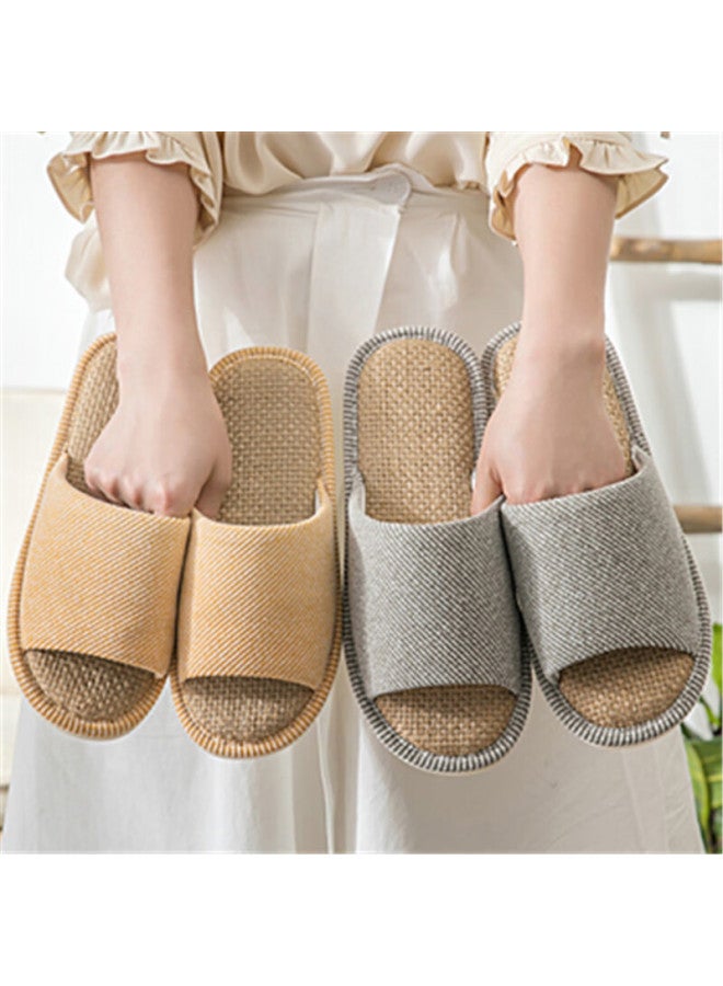 CARTELO Cartelo Linen Cotton Slippers Men And Women Winter Warm Home Low Noise Anti-odor Slippers Xh103 Grey Size 41-42  - Image 4