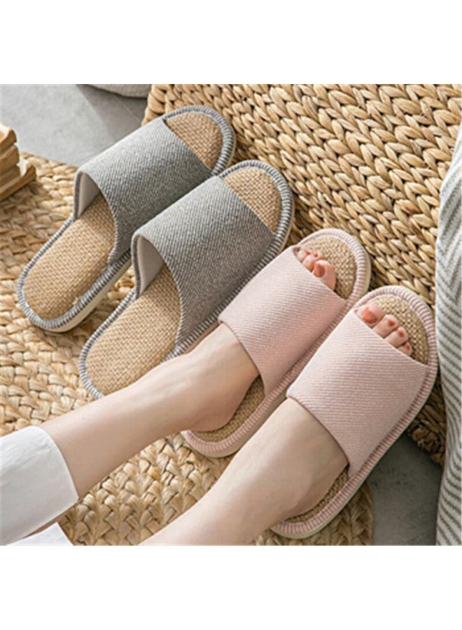 CARTELO Cartelo Linen Cotton Slippers Men And Women Winter Warm Home Low Noise Anti-odor Slippers Xh103 Grey Size 41-42  - Image 5