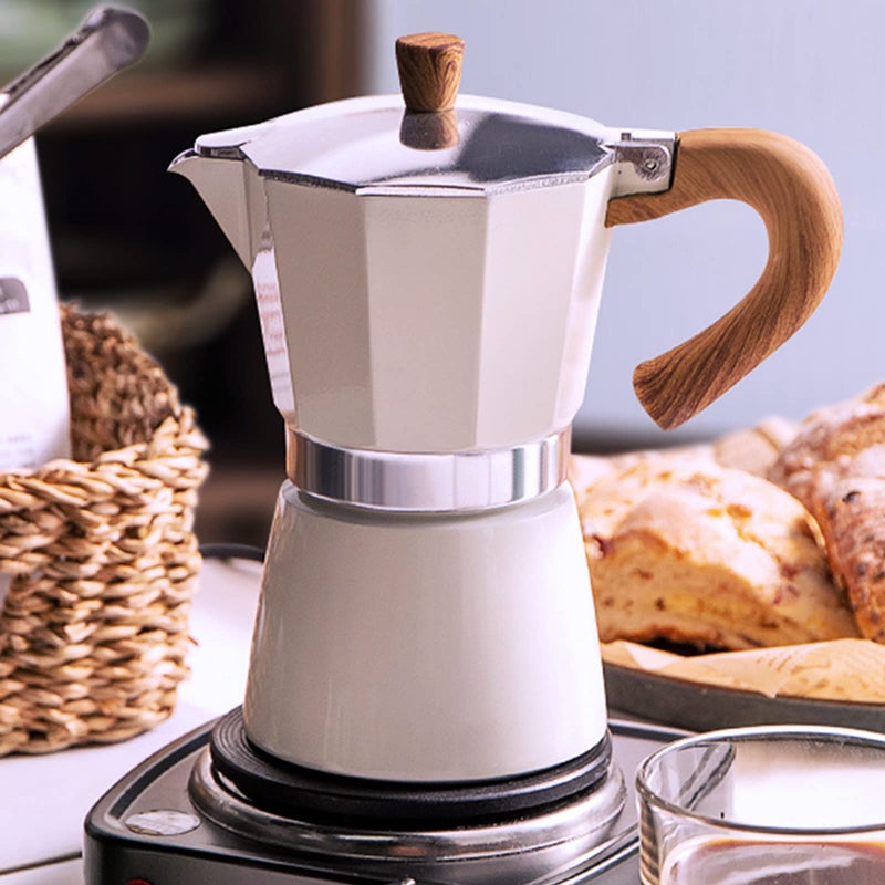 Conyee Coffee Pot Moka Pot Italian Coffee Maker 6 cup10 OZ Stovetop Espresso Maker for Gas or Electric Ceramic Stovetop Camping Manual Cuban Coffee Percolator for Cappuccino or Latte