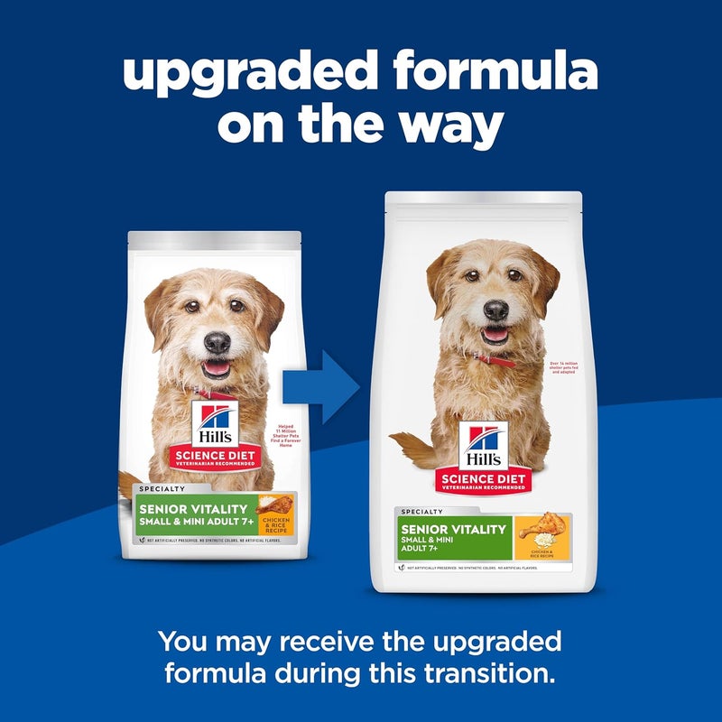 Hills Science Diet Adult 7 Senior Vitality Small  Mini Chicken  Rice Recipe Dry Dog Food 125 lbs - Image 2