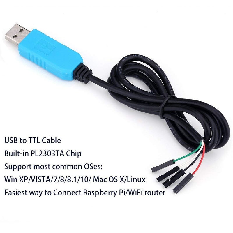 EVISWIY PL2303TA USB to TTL Serial Cable Debug Console Cable for Raspberry Pi 3 Pack - Image 2