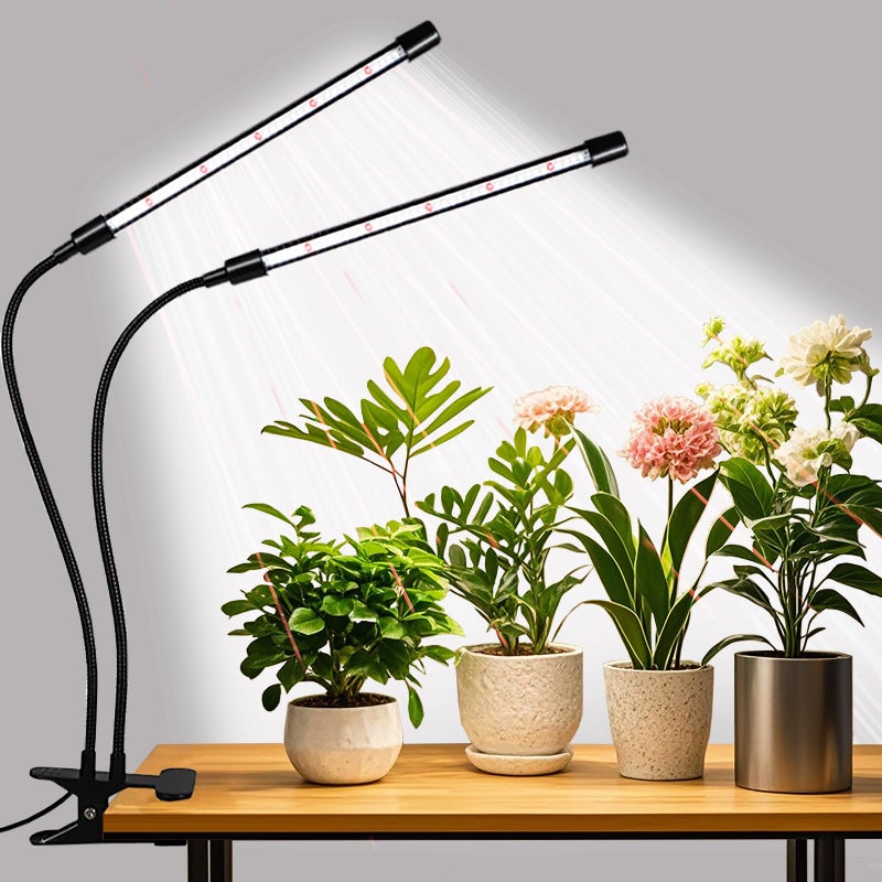 RWNTAO Grow Lights for Indoor Plants, Upgrade 84 LEDs Clip Plant Lights, Full Spectrum LED Plant Growing Lamps with Flexible Gooseneck, 3/9/12H Timer, 3 Spectral Modes, 10 Dimmable Levels (2 Head 1 pack) - Image 1