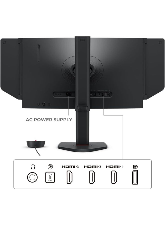 BenQ 24.1 inch Zowie 600Hz Fast TN Gaming Monitor 0.5ms (GtG), DyAc 2, 1080p, Auto Game Mode via XL Setting to Share, S Switch, Shielding Hood, Height Adjust with Industrial-Grade Bearing, (HDMI 2.1, DP 1.4)‎ L2586X+ Black - Image 3