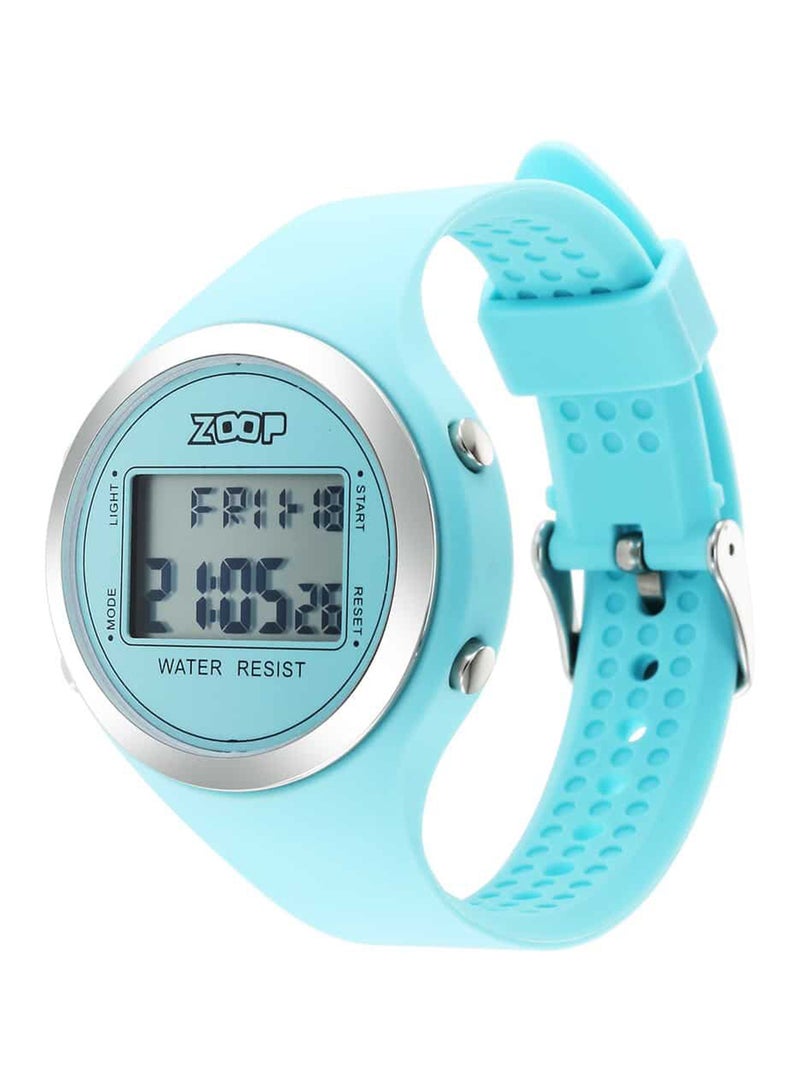 Zoop Unisex Digital Round Shape Silicone Wrist Watch 26024PP03 - 40 Mm - Image 3