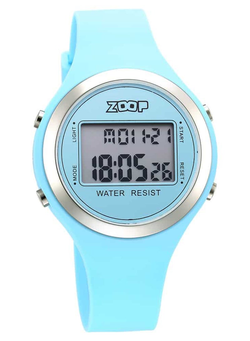 Zoop Unisex Digital Round Shape Silicone Wrist Watch 26024PP03 - 40 Mm - Image 1
