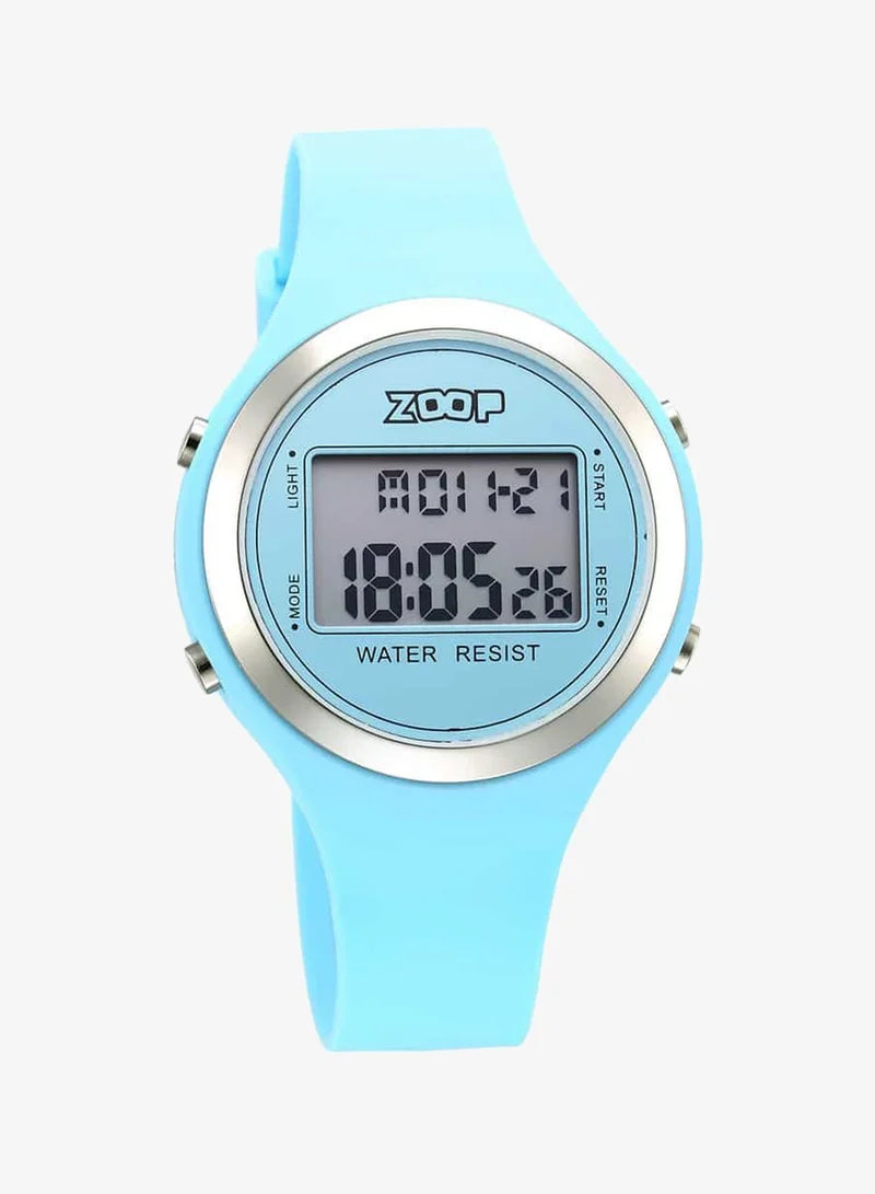 Zoop Unisex Digital Round Shape Silicone Wrist Watch 26024PP03 - 40 Mm