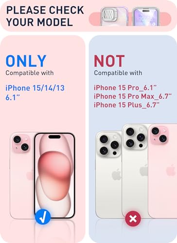 I-blason iBlason Cosmo Mag for iPhone 15 CaseiPhone 1413 Case 61 with Camera Cover Stand MagSafe Compatible Slim Stylish FullBody Protective Case with Builtin Screen Protector PinkWave - Image 3