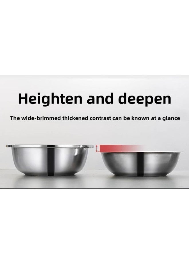 304 Food Grade Stainless Steel Basin 100cm90cm And Basin Egg Basin Extra Thick Bath Basin Basin Basin Bucket Basin-Specifications:50cm Reverse Side Large Bucket Basin-Color:Material 201 Stainless Steel (thickened)