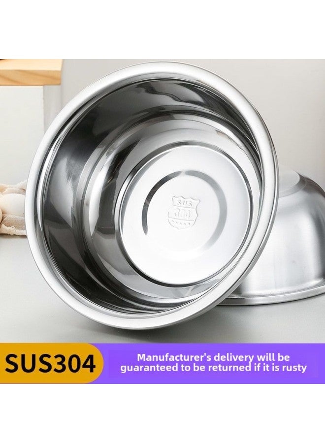 304 Food Grade Stainless Steel Basin 100cm90cm And Basin Egg Basin Extra Thick Bath Basin Basin Basin Bucket Basin-Specifications:50cm Reverse Side Large Bucket Basin-Color:Material 201 Stainless Steel (thickened)