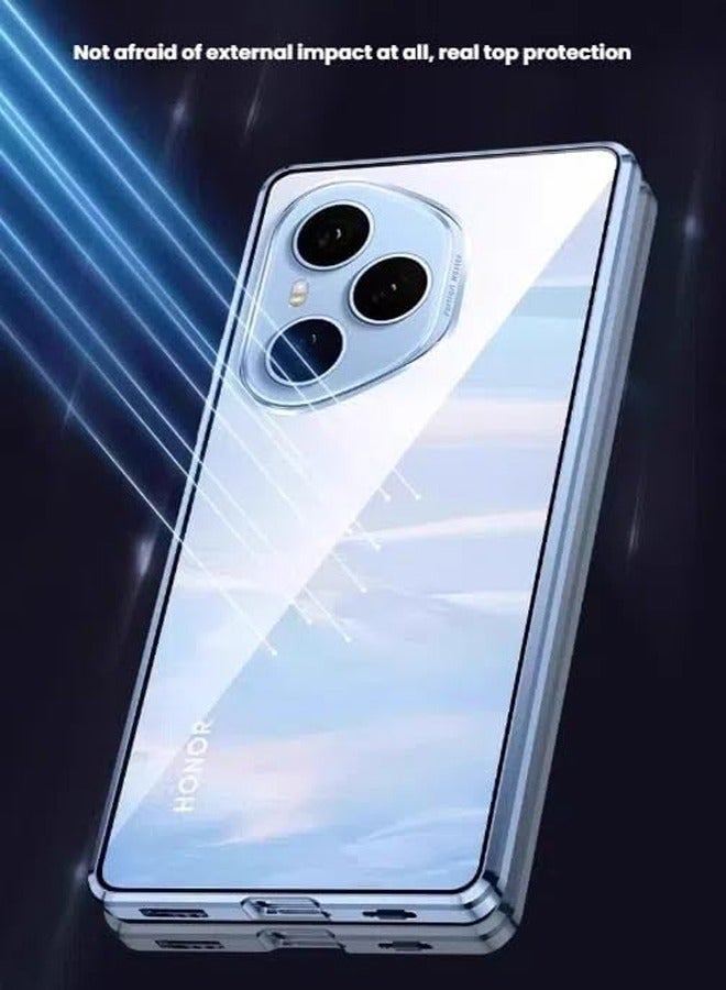 General Double Sided Glass Case Compatible with Honor 400 Pro 5G Anti Privacy Metal Magnetic Lens Ultra Thin Protector Phone Cover For Honor 400 Pro  - Image 4