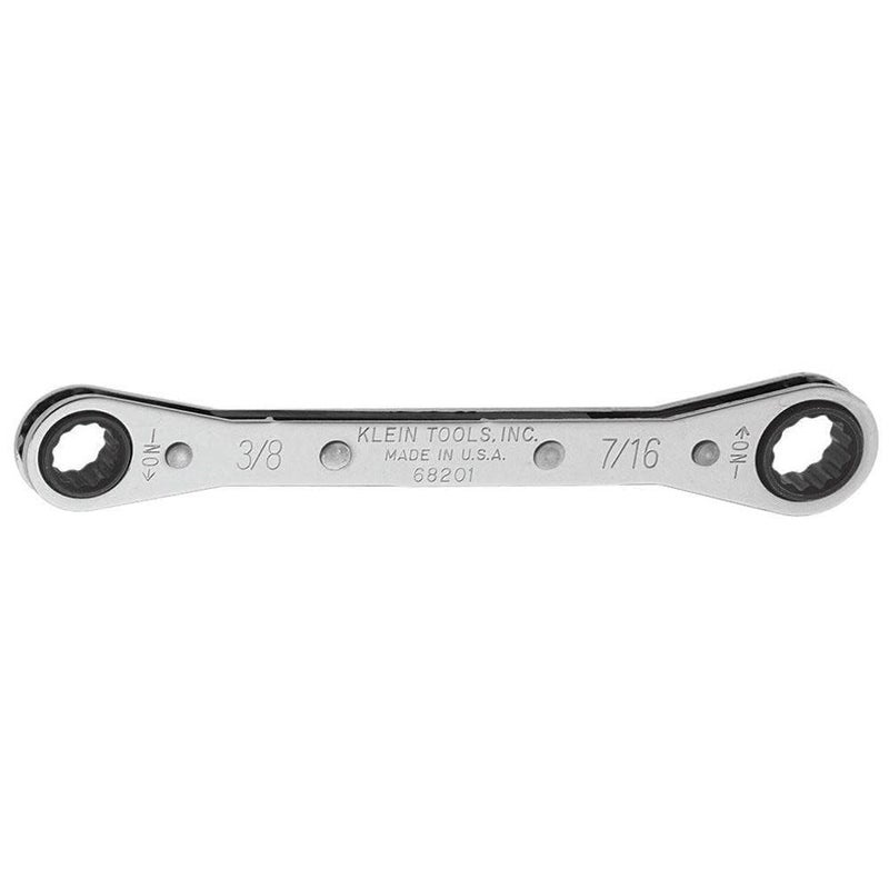 Klein Tools 68201 Ratcheting Box Wrench 3/8-Inch x 7/16-Inch with Reverse Ratcheting and Chrome Plated Finish - Image 5