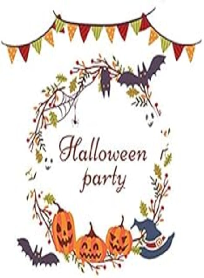 OR Halloween ghost wreath, pumpkin window glass wall sticker