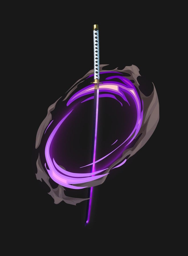 Offo سيف كاتانا نيون LED من أنمي ون بيس زورو وادو إيتشيمونجي - سيف أنمي مضيء بالحجم الطبيعي بطول 100 سم، مناسب للكوسبلاي والعرض والتدريب | هدية أنيقة للمعجبين والأطفال والمراهقين وهواة الجمع. - Image 3