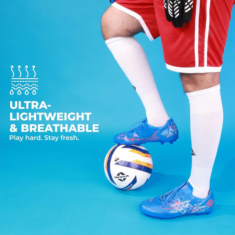 Nivia Plain Encounter Football Stockings, Micro Yarn Stocking, for Men & Women, Knee Length, Soccer Stockings (White/Black,Size-Medium) - Image 2