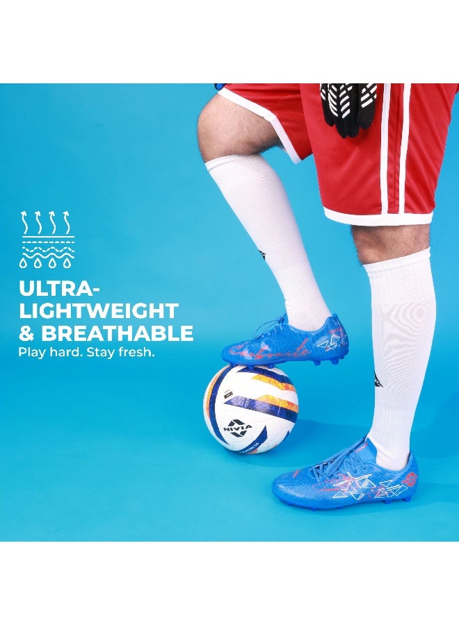 نيفيا جوارب كرة قدم من Plain Encounter، جوارب من خيوط دقيقة، للرجال والنساء، بطول الركبة، جوارب كرة قدم (أبيض/أسود، مقاس متوسط) - Image 2
