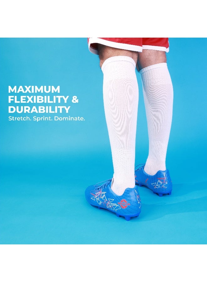 نيفيا جوارب كرة قدم من Plain Encounter، جوارب من خيوط دقيقة، للرجال والنساء، بطول الركبة، جوارب كرة قدم (أبيض/أسود، مقاس متوسط) - Image 5