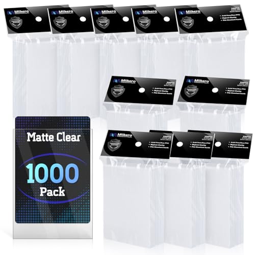 Mlikero 1000 Counts Card Sleeves Matte Clear Card Sleeves Deck Card Protectors Trading Card Sleeve Fit for MTG Baseball Sports Game Cards Matte Clear - Image 1
