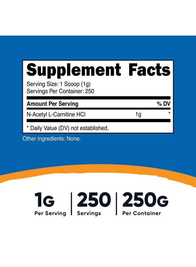 Nutricost أسيتيل إل كارنيتين (ألكار) 250 جرام مسحوق 1 جرام لكل وجبة 250 وجبة - Image 3