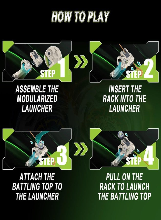 INFINITY NADO S7 Battle Arena Set with 2 Modular Launchers, Metal Defense/Endurance Type Battle Top Toy, Right/Left-Spinning Top Game Toys for Boys Girls 5+ - Image 4