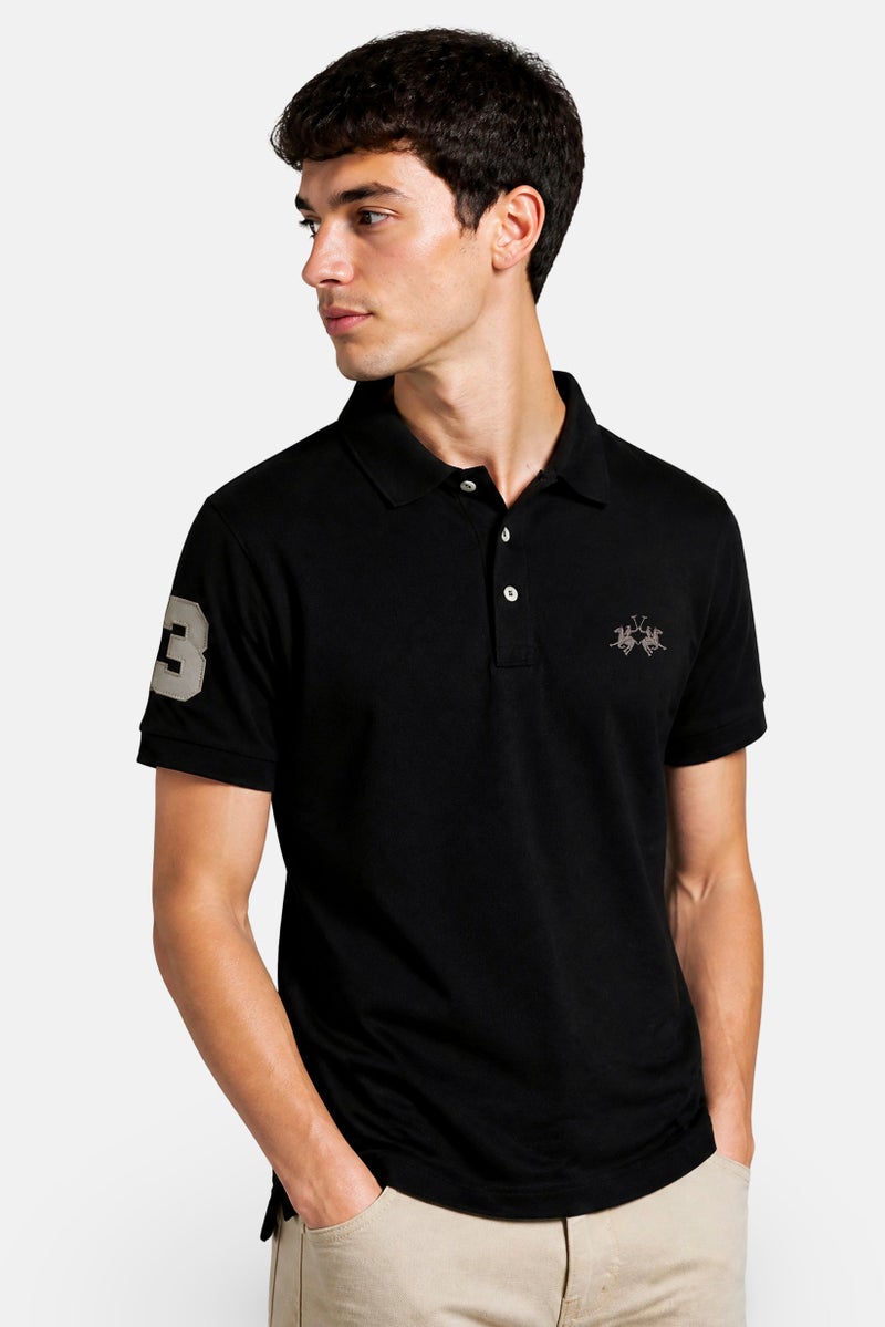 La Martina Men Regular Fit Embroidered Logo Short Sleeve Polo Shirt, Black - Image 5