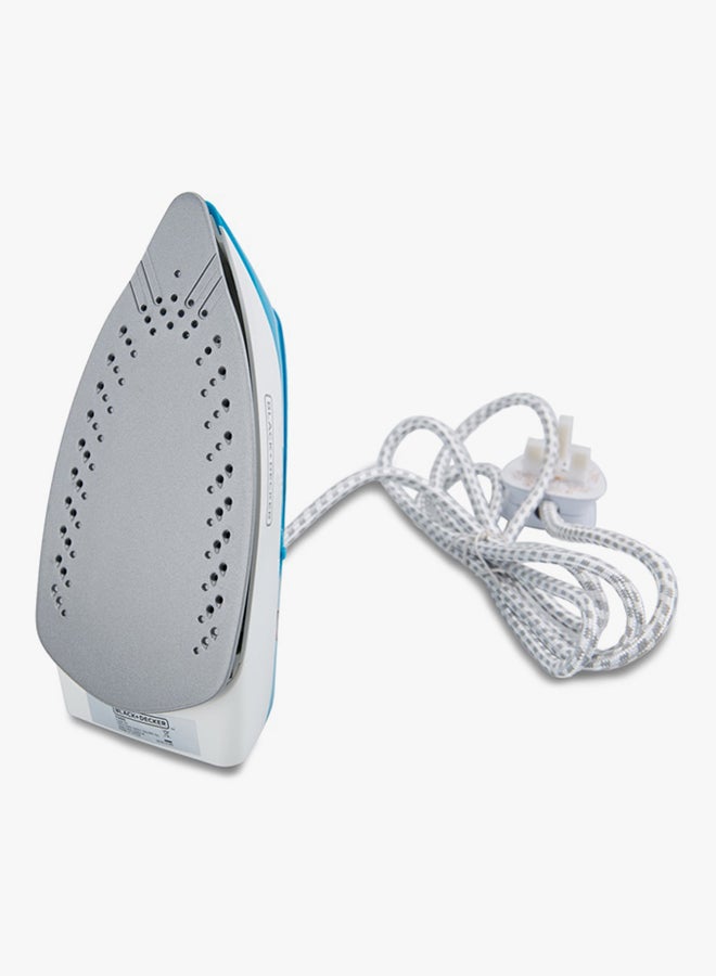 BLACK+DECKER Dual Voltage Travel Iron 1085W TI250 White/Blue - Image 2