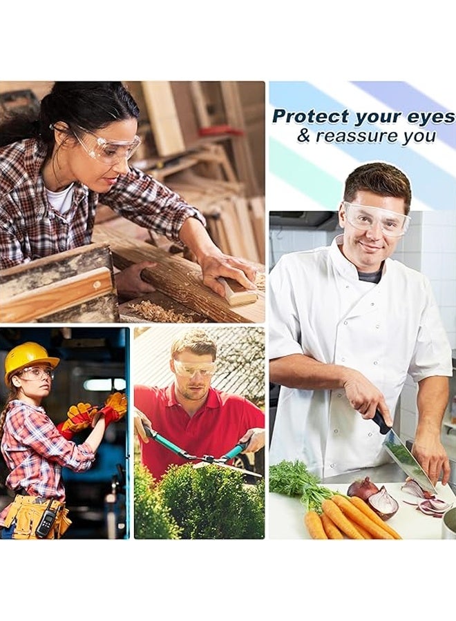 4PCS Clear Safety Glasses bulk, Lightweight Protective Eyewear For Men Women, Over Goggles Impact Scratch Resistant - Image 4